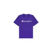 (店+)【Champion】Champion 草寫字母logo純色圓領T恤 美版 男女同款 紫色