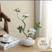 【台湾出货】杜鵑花梔子花仿真綠植仿真花擺設盆栽 房間裝飾擺件 居家擺飾 仿真花 永生花盆栽 人造花 假花裝飾 假花盆栽 