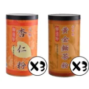【御復珍】頂級杏仁*3+古早味黃金麵茶*3  甜杏仁 豐富蛋白質 多種維生素 粉末細緻 口感滑順  (純素食/六罐組)