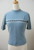 南瓜百寶箱★J2藍色短袖立領毛衣