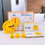 🔥臺灣出貨🔥數字時鐘教具 兒童時間認知啟蒙教具 時間學習套裝 蒙特梭利早教玩具 邏輯思維拼圖 認識時鐘 【大玩家】