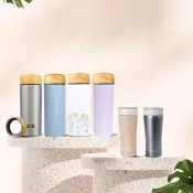 【IKUK 艾可_2入組】真陶瓷瓷芯保溫杯500ml+陶瓷內膽保溫300ml(特惠組/保溫瓶)