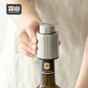 【日本霜山】304不鏽鋼真空酒瓶塞(附時間紀錄刻度)