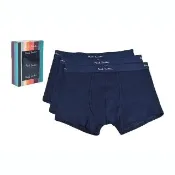 【Paul Smith】PAUL SMITH白字刺繡LOGO棉質平口四角內褲三件盒裝(男款/海軍藍)