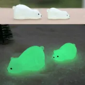 【 ☘️夜光北極熊】小熊 白熊 夜光 小動物 微景觀 多肉植物 花盆 裝飾 熊貓 擺飾 園藝 小動物