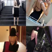 🍒台灣現貨🍒熱賣質感簡約歐美性感細肩露背宴會洋裝 後面開衩削肩洋裝 無袖平口基本款夜店婚禮渡假拍照美黑色 下擺開叉