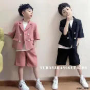 男童西服套装 2026夏季新款童裝男童西裝套裝兒童小西裝花童演出男孩禮服三件套