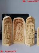 【客之坊】三清祖師元始天尊靈寶天尊太上老君三開黃楊木雕神像擺件