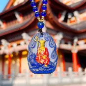 (店+)【LEESA】地藏王菩薩\佛像\琉璃項鍊\護身符\辟邪項鏈\項鍊\吊墜\飾品\男女同款\保平安\開運項鏈\守護神\小禮物\