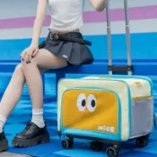 寵物背包 寵物外出包 寵物包包 拉桿包 寵物推車全場免運🔈趣味寵物外出拉桿箱出行透氣寵物包狗狗比熊吉娃娃外出咪貓包用品