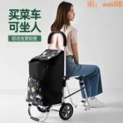 悠樂館 【台灣公司】買菜小拉車鋁合金購物車可坐人老年人輕便小車旅行折疊便攜手推車
