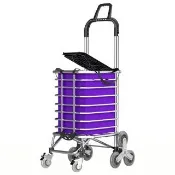 【isona】8輪爬樓梯款 折疊購物手推車(買菜車 購物車 菜籃車)