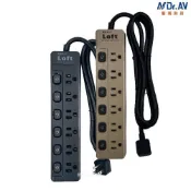 【Dr..AV聖岡】LOFT居家工業風 6切6插 節能3P 延長線 LL-600 6開關6插座 6尺 奶茶色 黑色 白色