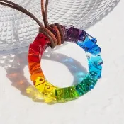 【Rainbow】【Special】玻璃螺旋彩虹項鍊【接單製作】