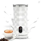 Toyutw)電動奶泡器 4 合 1 400W 自動冷熱泡沫機和牛奶加熱器,適用於拿鐵/卡布奇諾/瑪奇朵