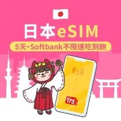 【173一起上網】日本eSIM Softbank不限速吃到飽5日