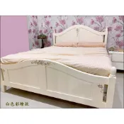 (店+)歐舍傢居 客製化顏色 床架 鄉村風 白色 床台 實木 彩繪 雙人 C款 3.5*6.2 5*6.2 .6*6.2 兩人床