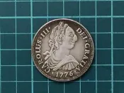 西班牙卡洛斯三世雙柱銀幣 (1776)  仿古紀念幣 硬幣  38mm