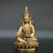 協貿國際日用品生活6館 藏密蓮花生大士佛像純銅擺件蓮花圣銅像蓮師像家居家用供奉尼泊爾