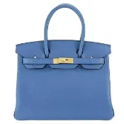 【Hermes 愛馬仕】BIRKIN 30CM  Epsom X年 牛皮鉑金包(深藍瑪瑙/金釦)