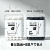 🛒臺灣直達🌪️耳勺螺旋兩用棉花棒 100支 耳勺棉花棒 螺旋棉花棒 雙頭棉花棒 黑色棉花棒 雙頭棉籤 耳勺棉籤 Ace