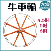 【大富大貴】台灣現貨！橘色牛車輪 八卦輪 捲線器 捲線魚輪 手撥牛車輪 古早牛車輪 捲線器魚輪 手撥輪 不鏽鋼圈