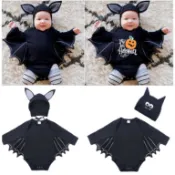 ❤現貨C160❤萬聖節嬰兒服裝連身衣寶寶可愛蝙蝠帶帽純棉連身衣爬服 party裝扮(2款)