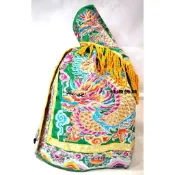 （神鼎佛具）正品 綠色龍袍 關公 關聖帝君 文衡聖帝 帝君爺 盜圖必究 手工繡製 平繡 蔥線