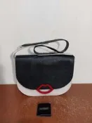 英國 LuLu Guinness Lips Flap 紅脣 真皮 馬鞍包 手提包 側背包