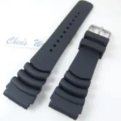 【錶帶家】 20mm 22mm 24mm 全新進口高級PU膠帶潛水運動錶帶適合精工星辰錶 Seiko Citizen