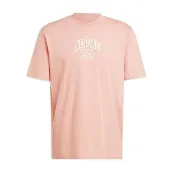 【adidas 愛迪達】VRCT SS Tee 男 短袖 上衣 T恤 運動 經典 三葉草 大LOGO 舒適 粉橘(IS0192)