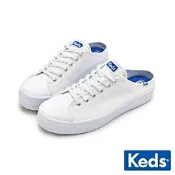 Keds KICKSTART 極簡時尚綁帶穆勒小白鞋 9202W122958