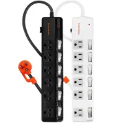 (店+)小米粉 群加 PowerSync 6開6插 斜面開關 防雷擊 抗搖擺延長線 變壓器加大距離 突波保護 符合安規