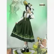 第五人格cos服園丁森系復古風連衣裙草系元素時裝下午茶時裝大裙擺+荷葉邊+蝴蝶結艾瑪伍茲園丁cosplay服裝cosplay日常兩穿