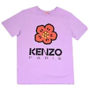 【KENZO】品牌LOGO海棠花標誌素面棉質短T恤(紫)
