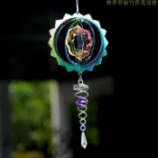 嘉義免運♕15公分炫彩生命樹風鈴掛飾 3DWind Spinner旋轉戶外庭院花園吊件 現代簡約風鈴