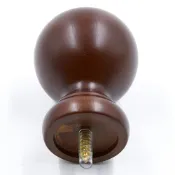 特力屋 實木窗簾桿 圓型飾頭 櫻桃木色 2入 28mm