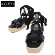 【DOKODEMO】max Mara Elide2 真皮踝帶草編涼鞋，35號（二手）- 狀況極佳
