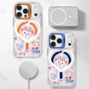 愛心雪莉玫 磁吸鏡頭支架防摔透明磁吸手機殼iPhone 17 16 15 14 13 12 11 Pro Max保護殼