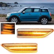 MINI Countryman F60 2017-2023 透明透鏡的琥珀色 LED 動態順序側標記燈總成轉向信號