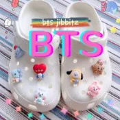 洞洞鞋diy配飾配件 BT21 卡通 BTS防彈少年團鞋釦 立體鞋花裝飾 可拆卸