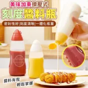 【台灣現貨 擠壓式 刻度醬料瓶 分裝瓶】醬料罐 擠壓壺 擠壓瓶 擠壓罐 調料罐 醬油瓶 有刻度 分裝