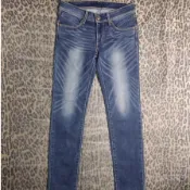 二手【LEVI'S】女款中腰超彈性緊身窄管牛仔褲腰圍27吋褲長86公分刷白深藍色