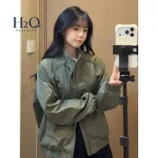 H2O丨原創【美式工裝】衝鋒衣 男 外套 外套男 教練夾克 三防 設計感外套 軍綠色 廓形 短款 秋季穿搭 男生上衣