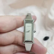 GUCCI古馳1500L/方框白鋼石英女錶/