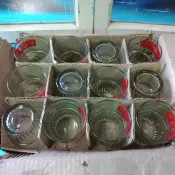 庄腳柑仔店~早期企業玻璃杯台豐汽水杯玻璃杯一箱12入全新庫品~尺寸:口徑7*高8公分