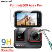 3 合 1 適用於 Insta360 Ace / Pro 透明超薄相機鏡頭 + LCD 屏幕 2.5D 鋼化玻璃保護膜