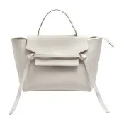 CELINE  經典MINI BELT BAG系列珠地小牛皮釦式手提/肩背包(白色)