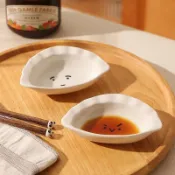 蘸料碗 陶瓷調味碟餃子沾醬料碟可愛4寸小深碟醬油碟高級感日式小吃碟 小料碗