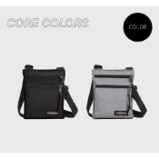 (店+)【EASTPAK】RUSHER - CORE COLORS 側/肩背包 防水布料 多隔層口袋 可調式背帶 黑/淺灰
